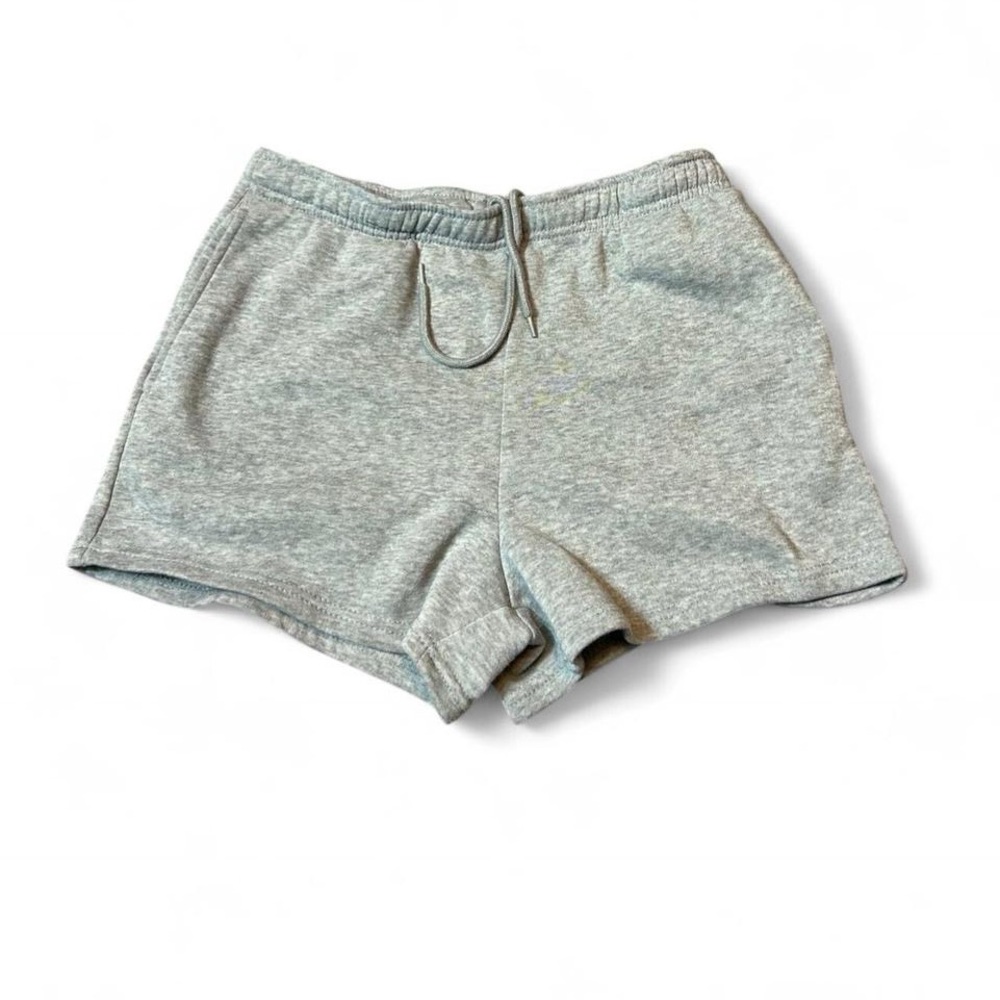 Women's Gray Elastic-Waist Sweat Shorts Large